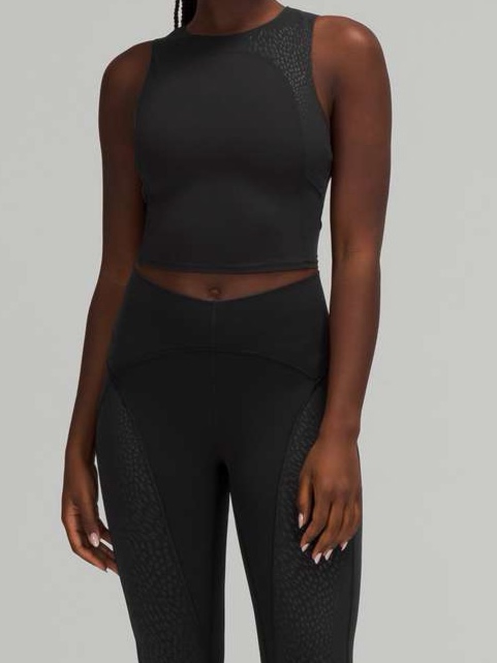 Lululemon Nulu & Mesh Yoga Tank Top Jewel Emboss Black Size 6